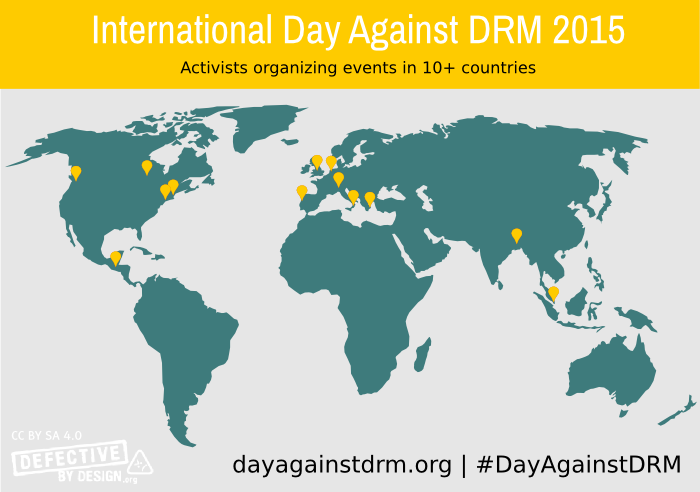 Map of events for the 2015 International Day Against DRM