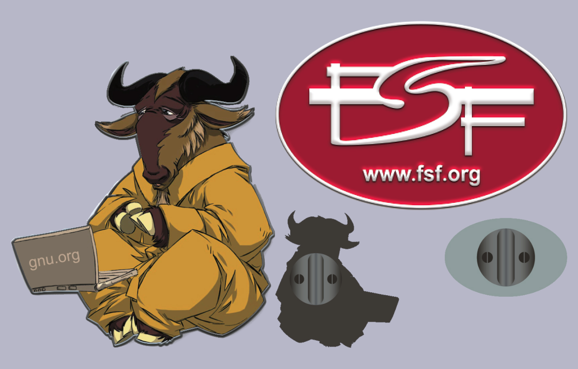 Image of FSF & GNU pins