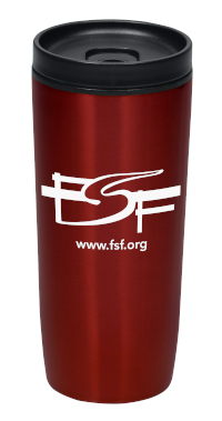 FSF-branded travel mug