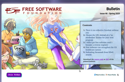 Screenshot of the Bulletin.