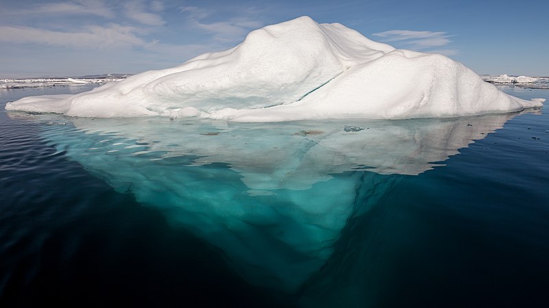 An iceberg in the Arctic Ocean.