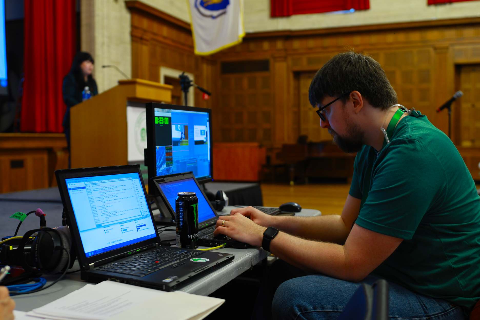 Photo of Michael McMahon at LibrePlanet 2024.