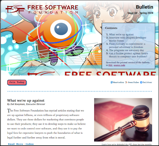 screenshot of online bulletin