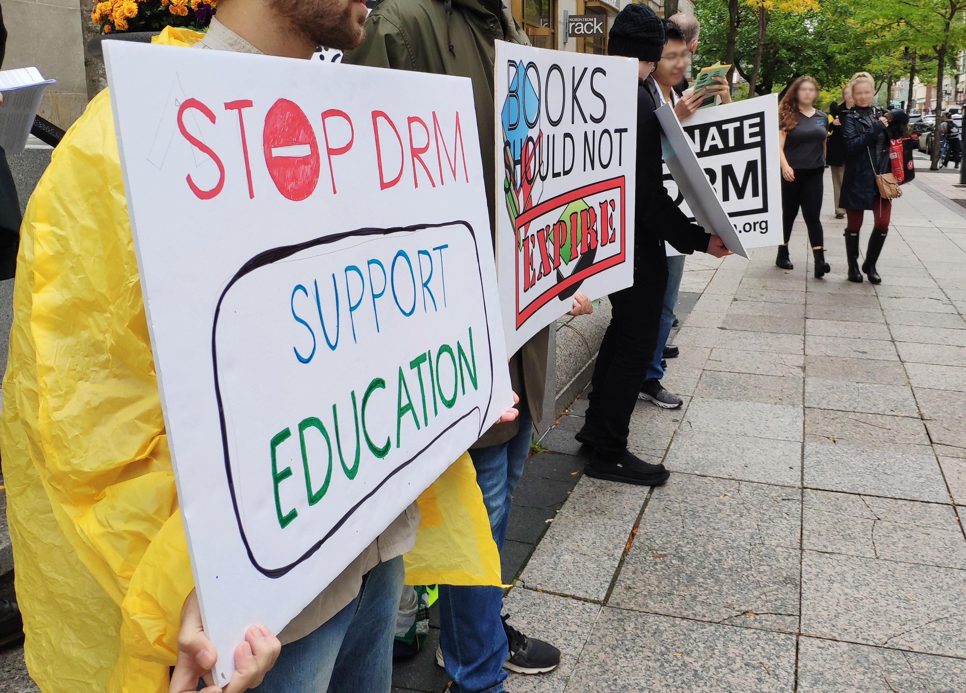 IDAD 2019 protesters outside the Pearson building in Boston, MA