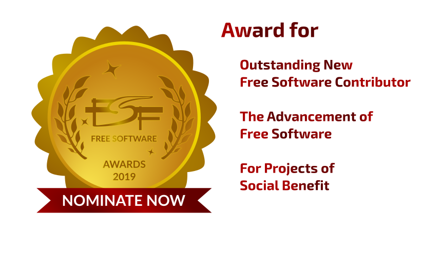 [ Award graphic for 2019 FSF Awards ]