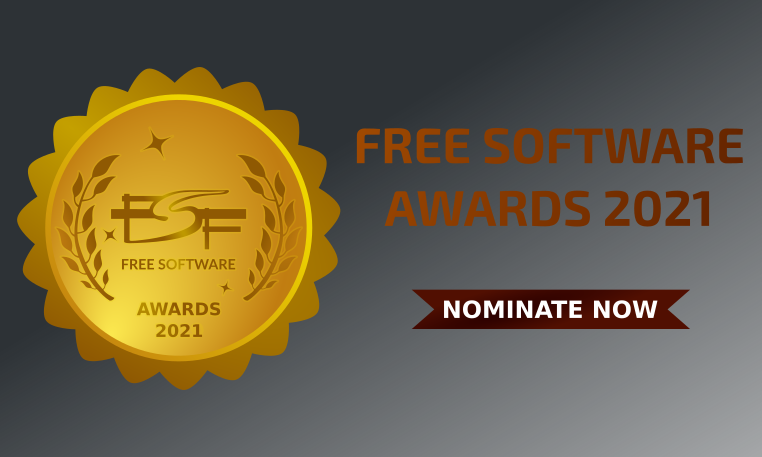 [ Image of a medallion announcing Free Software Awards. ]