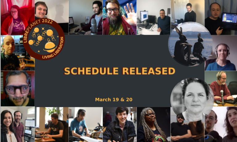 [ LibrePlanet collage of speakers - Schedule released image ]